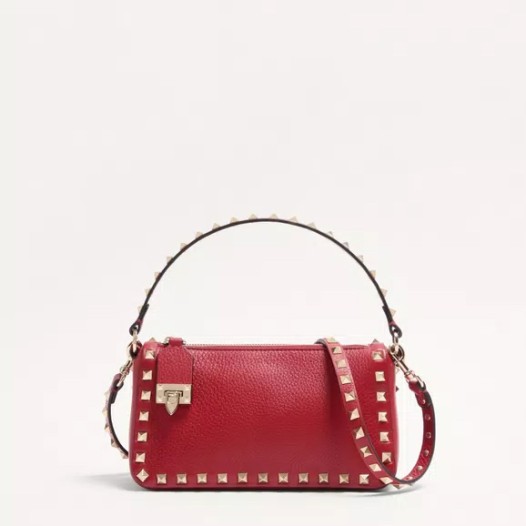 발렌티노 가라바니 스몰 락스터드 크로스바디 백 카프스킨 레드 Valentino Womens Small Rockstud Bag