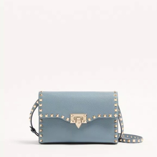 발렌티노 스몰 스탐파 알체 가죽 락스터드 크로스바디 백 스톤 Valentino Womens Small Rockstud Bag