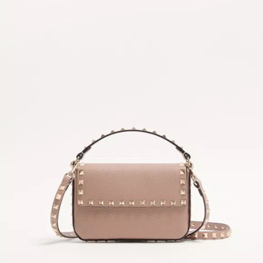 발렌티노 락스터드 스탐파 알체 카프스킨 파우치 푸드르 Valentino Womens Rockstud Bag