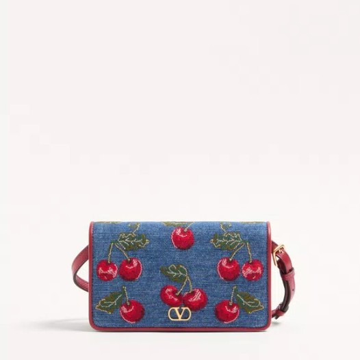 브이로고 시그니처 체리픽 미니 데님 숄더백 데님 Valentino Womens Garavani Bag