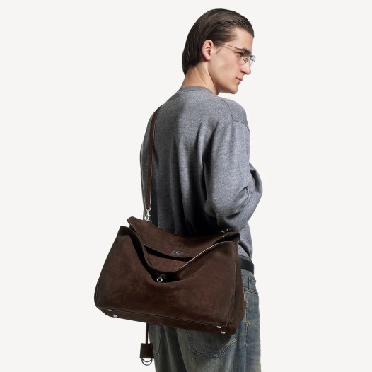 발렌시아가 남성 은장 로데오 스웨이드 핸드백 라지 에스프레소 Balenciaga men Bag