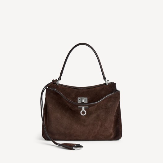 발렌시아가 여성 은장 로데오 스웨이드 핸드백 미니 브라운 Balenciaga Women Bag
