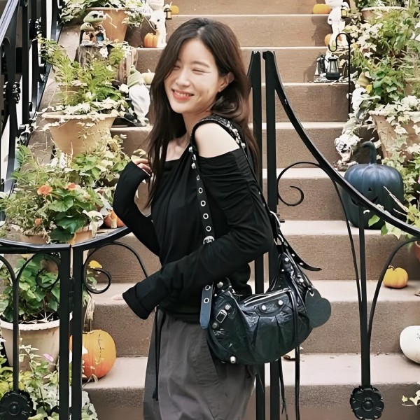 ★발렌시아가 임수향 르 카골 램스킨 숄더백 블랙 XS Balenciaga Women Bag