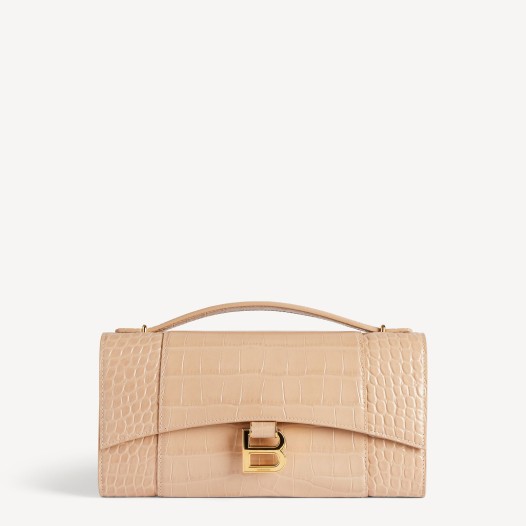발렌시아가 여성 아워글래스 악어패턴  체인 포셰트 누드 Balenciaga Women Bag