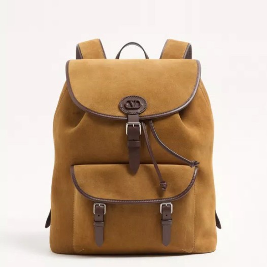발렌티노 남성 가라바니 앙티브 스웨이드 백팩 아바나 베이지 Valentino Bag