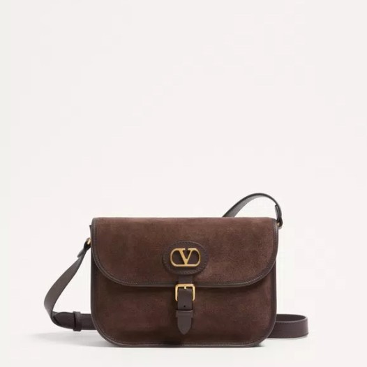 발렌티노 남성 가라바니 앙티브 스웨이드 미디엄 숄더백 에보니 Valentino Bag