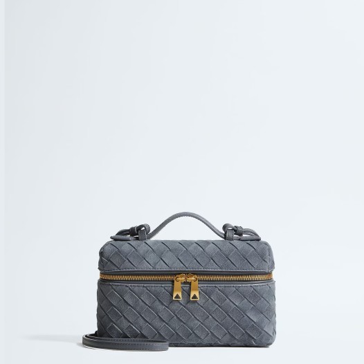 보테가베네타 여성 뱅뱅 베니티 램스킨 스웨이드 케이스 숄더백 인디고 그래블 Bottega veneta Womens