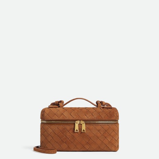 보테가베네타 여성 뱅뱅 베니티 스웨이드 케이스 숄더백 엠버 Bottega veneta Womens