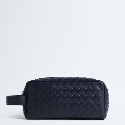 보테가베네타 남성 인트레치아토 여행용 파우치 미드나잇 Bottega Veneta Mens Black Pouch