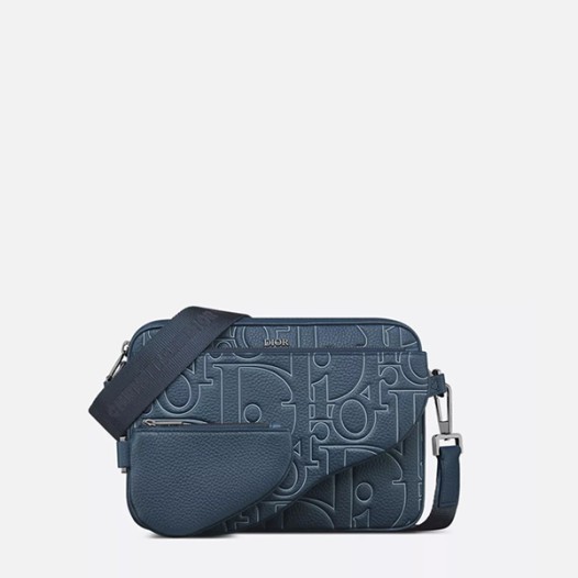 디올 남성 새들 트리플 파우치 Dior Mens Saddle Triple Pouch 네이비 블루