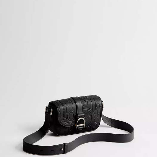 디올 남성 새들 헤리티지 플랩 스트랩 백 미니  Dior Men Mini Saddle Heritage Messenger Bag with Flap 블랙