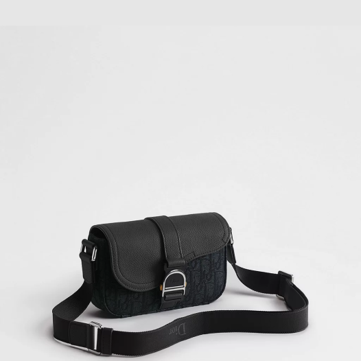 디올 남성 새들 헤리티지 플랩 스트랩 백 미니  Dior Men Mini Saddle Heritage Messenger Bag with Flap 블랙