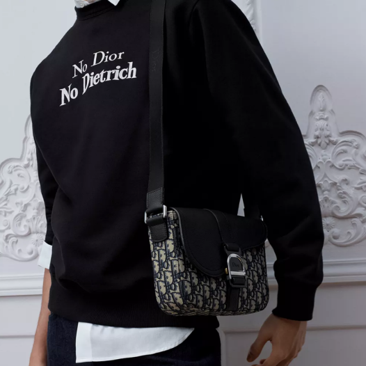디올 남성 새들 헤리티지 플랩 스트랩 백 Dior Men Saddle Heritage Messenger Bag with Flap 베이지