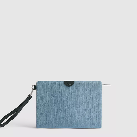 디올 남성 A5 트라이앵글 파우치  Dior Mens A5 Triangle Pouch 라이트 블루