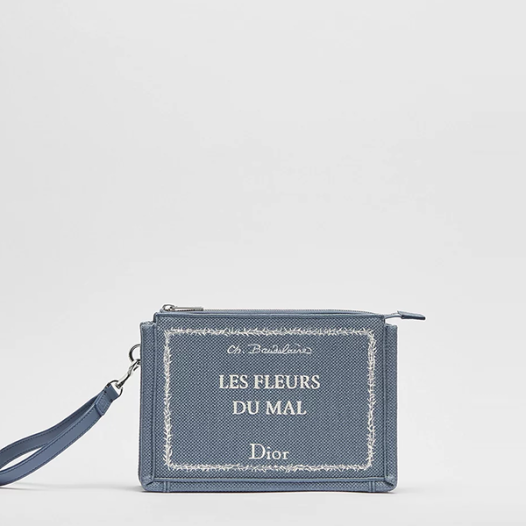 디올 남성 A5 트라이앵글 파우치  Dior Mens A5 Triangle Pouch 블루 화이트