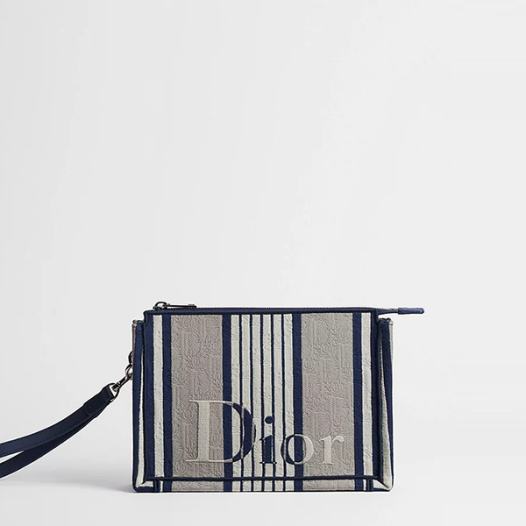 디올 남성 리비에라 A5 트라이앵글 파우치 Dior Mens A5 Triangle Pouch 그레이 블루