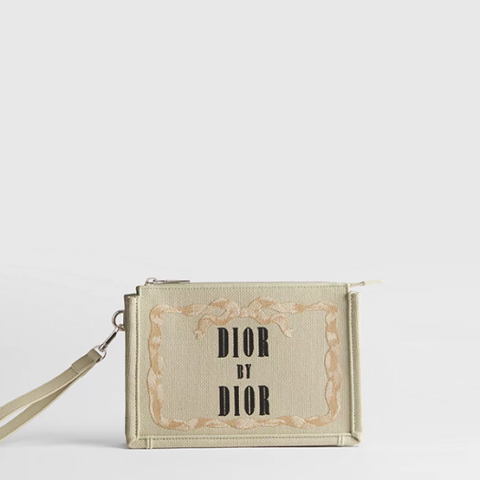 디올 남성 여성 A5 트라이앵글 파우치 Dior Mens A5 Triangle Pouch 베이지 핑크