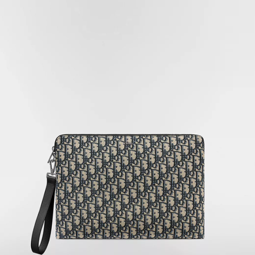디올 남성 여성 A4 지퍼 파우치 Dior Mens A4 Pouch with Zip 베이지