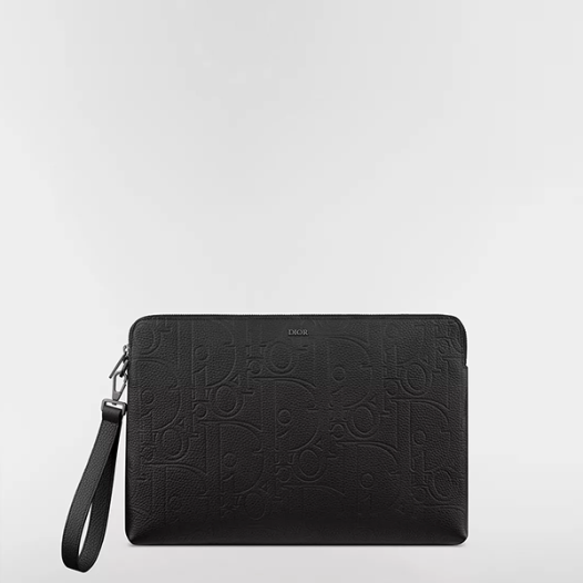 디올 남성 여성 A4 지퍼 파우치 Dior Mens A4 Pouch with Zip 블랙