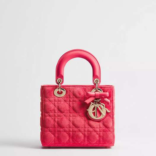 디올 김연아 여성 스웨이드 레이디 디올 스트랩 백 스몰 - Dior Womens Lady Dior Strap Bag Small-레드