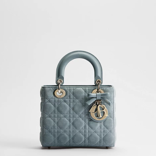 디올 김연아 여성 스웨이드 레이디 디올 스트랩 백 스몰 - Dior Womens Lady Dior Strap Bag Small-스카이 블루