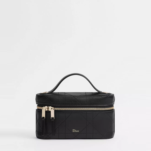 디올 여성 트리아농 소프트 베니티 백 미니 - Dior Trianon Soft Mini Vanity Bag-블랙