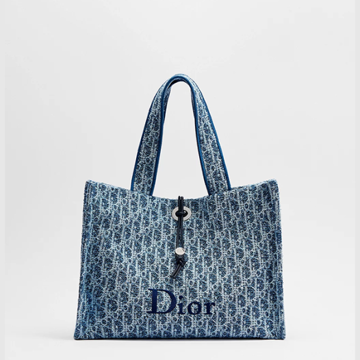디올 리비에라 스펀지-이펙트 북 토트 백 스몰-Dior Riviera Sponge Effect Book Tote Small-블루