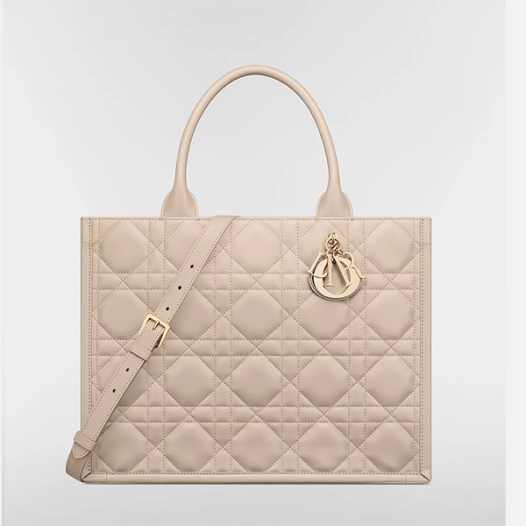 디올 여성 북 토트 스트랩 미디엄 백 - Dior Womens Book Tote Strap Medium Bag-파우더 베이지