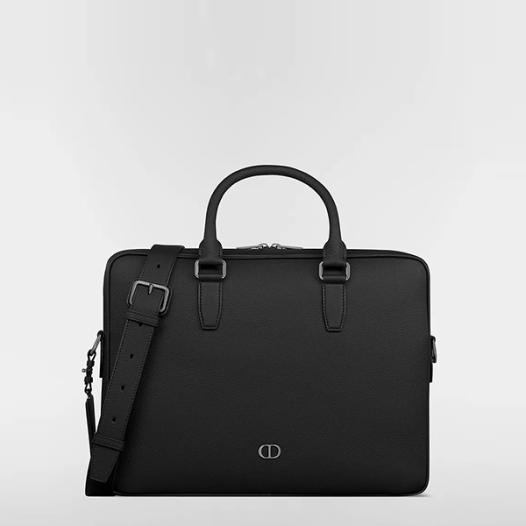 디올 CD 아이콘 지퍼 브리프케이스 토트백 - Dior Mens CD Icon Zipper Briefcase-블랙