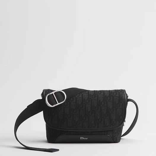 디올 남성 제트 플랩 스트랩 백 미니 - Dior Jett Mini Flap Strap Bag-블랙
