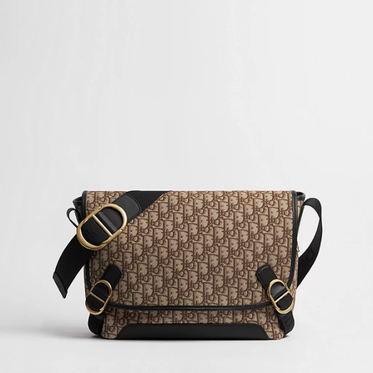 디올 남성 제트 플랩 메신저 백 미디엄 - Dior Jet Flap Medium Messenger Bag-블랙 브라운
