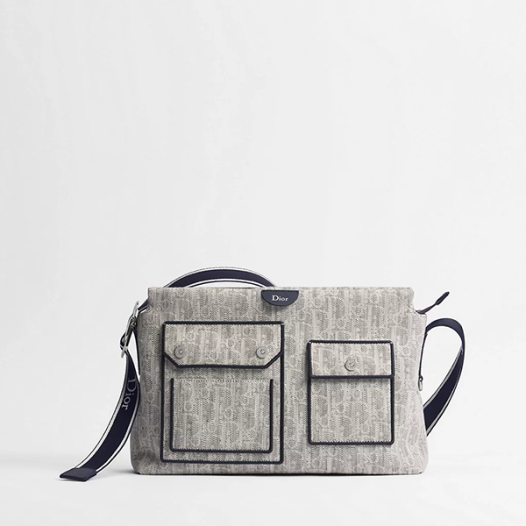 디올 남성 리비에라 포켓 디올 제트 지퍼 스트랩 백 미디엄 - Dior Riviera Pocket Dior Jett Zipper Strap Bag Medium-그레이