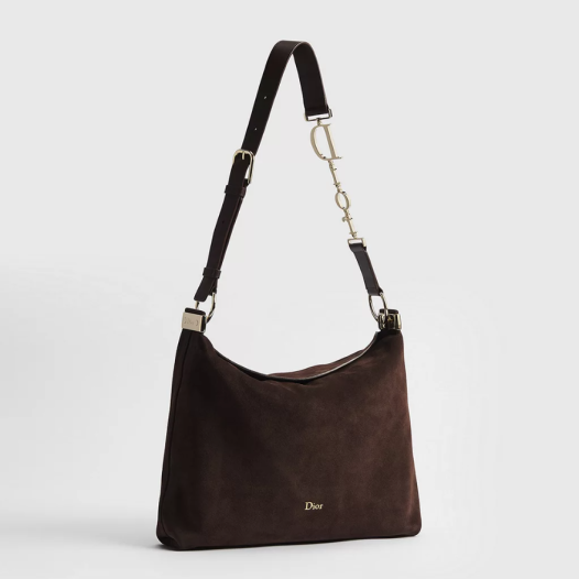 디올 여성 스웨이드 디올리 백 미디엄 - Dior Medium Diorly Bag-초코 브라운
