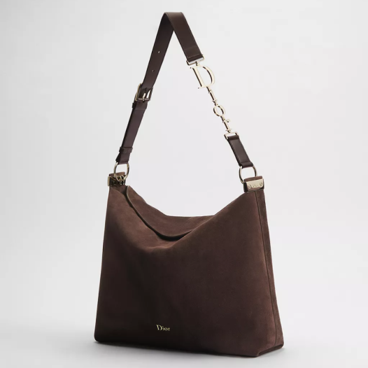 디올 여성 스웨이드 디올리 백 라지 - Dior Large Diorly Bag-초코 브라운