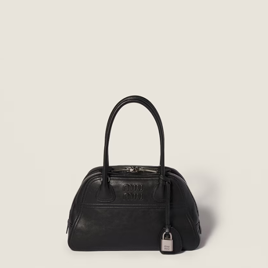 미우미우 여성 비방 나파 가죽 백 스몰 - MiuMiu Vivant Napa Leather Bag-블랙