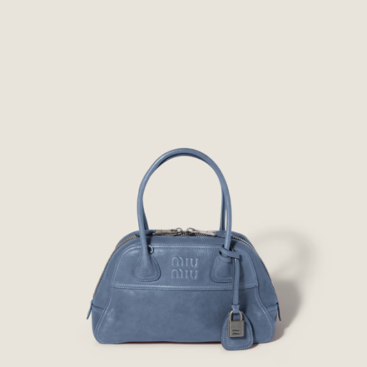 미우미우 여성 비방 나파 가죽 백 스몰 - MiuMiu Vivant Napa Leather Bag-블루