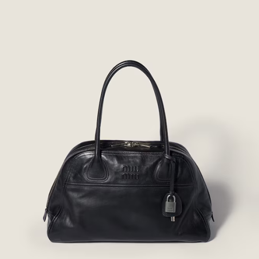 미우미우 여성 비방 나파 가죽 백 미디엄 - MiuMiu Vivant Napa Leather Bag-블랙