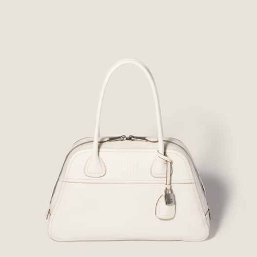 미우미우 여성 비방 나파 가죽 백 미디엄 - MiuMiu Vivant Napa Leather Bag-화이트