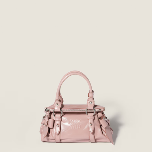 미우미우 샤이니 가죽 핸드백 스몰 - Miumiu Womens Shiny Leather Handbag-핑크