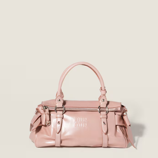 미우미우 샤이니 가죽 핸드백 레귤러 - Miumiu Womens Shiny Leather Handbag-핑크