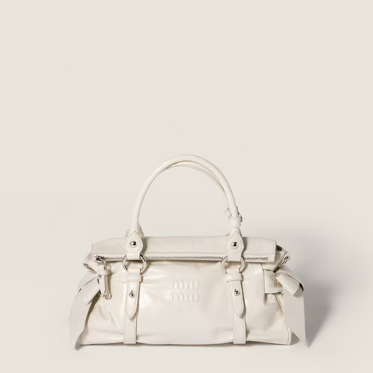 미우미우 샤이니 가죽 핸드백 레귤러 - Miumiu Womens Shiny Leather Handbag-화이트