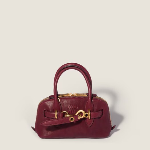 미우미우 여성 아방뛰르 미니 나파 가죽 백 - Miumiu Womens Avanture Mini Nappa Leather Bag-레드