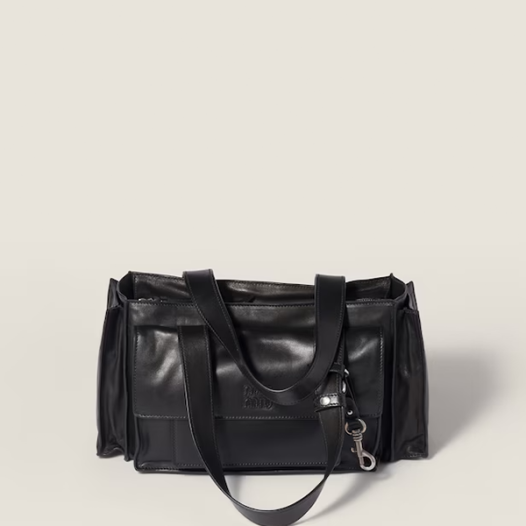 미우미우 여성 유틸리테어 나파 가죽 백 - Miumiu Womens Utilitaire Nappa Leather Bag-블랙