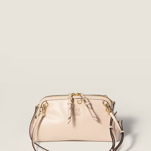 미우미우 여성 카프리스 가죽 클러치 스몰 - Miumiu Womens Caprice Leather Clutch-파우더 핑크