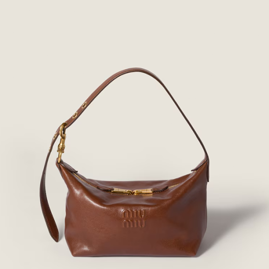 미우미우 여성 스피릿 나파 가죽 백 스몰 - Miumiu Womens Spirit Nappa Leather Bag-브라운