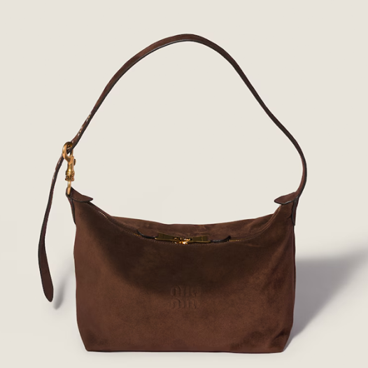 미우미우 여성 스웨이드 스피릿 가죽 백 레귤러 - Miumiu Womens Spirit Nappa Leather Bag-다크 브라운