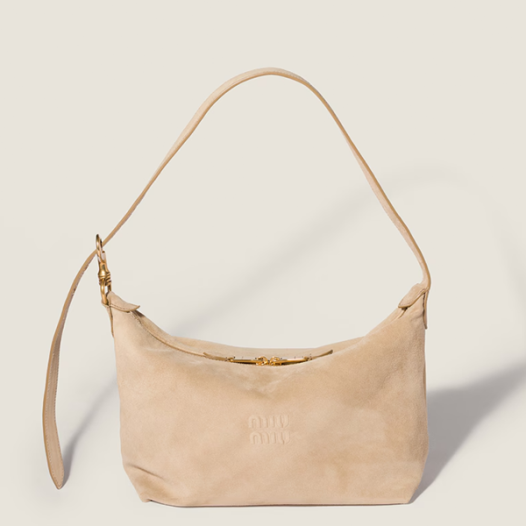 미우미우 여성 스웨이드 스피릿 가죽 백 레귤러 - Miumiu Womens Spirit Nappa Leather Bag-에크루