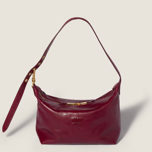 미우미우 여성 스피릿 나파 가죽 백 레귤러 - Miumiu Womens Spirit Nappa Leather Bag-레드