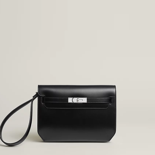 에르메스 남성 여성 켈리 데페쉬 25 파우치 복스 블랙 - Hermes Unisex Kelly Depeches 25 Pouch-블랙