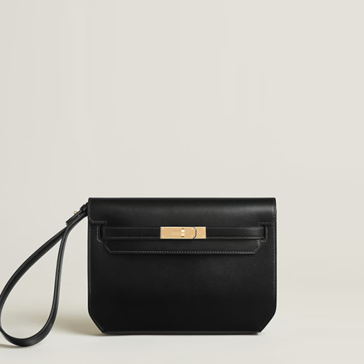 에르메스 남성 여성 켈리 데페쉬 25 파우치 복스 블랙 금장 - Hermes Unisex Kelly Depeches 25 Pouch-블랙